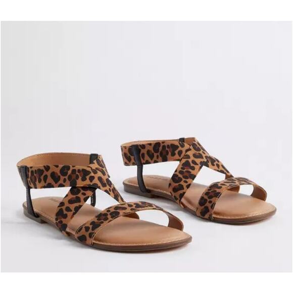 Torrid Stretch Strappy Sandal Animal Print Size 8WW - Picture 1 of 8